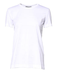 Dolce & Gabbana Weißes Baumwoll-T-Shirt mit Rundhalsausschnitt und kurzen Ärmeln
