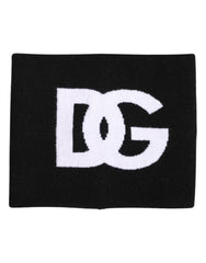Dolce & Gabbana Schwarz Weiß Logo Strick Halswärmer Schal