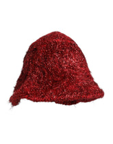 Dolce & Gabbana Rode Viscose Lamé Brede Rand Bucket Hat