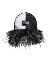 Dolce & Gabbana Wit Zwart Polka Dot Veren Baseball Cap
