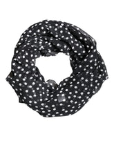 Dolce & Gabbana Black Polka Dots Polyester Wrap Shawl Scarf