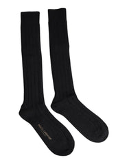 Dolce & Gabbana Schwarze DG-Logo-Print Kniestrümpfe