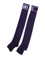 Dolce & Gabbana Lila Baumwolle DG Logo Print Zehensocken