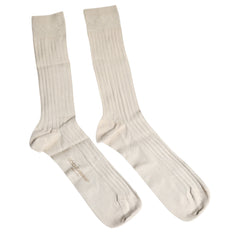 Dolce & Gabbana Beige Socken aus Baumwolle mit Stretch und Logo bis zur Mitte der Wade