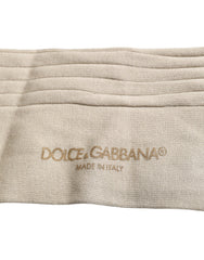 Dolce & Gabbana Beige Socken aus Baumwolle mit Stretch und Logo bis zur Mitte der Wade