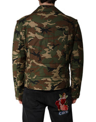 Dolce & Gabbana Bikerjacke aus mehrfarbigem Nylon mit Camouflage-Muster