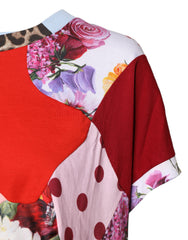 Dolce & Gabbana Mehrfarbige Patchwork-Bluse mit kurzen Ärmeln