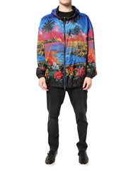 Dolce & Gabbana Windbreakerjacke mit Kapuze und mehrfarbigem Print