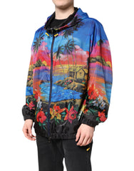 Dolce & Gabbana Windbreakerjacke mit Kapuze und mehrfarbigem Print