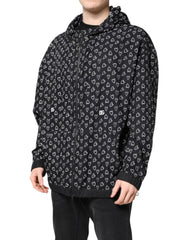 Dolce & Gabbana Windbreakerjacke mit Kapuze und Herz-Print in Schwarz
