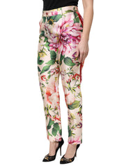 Dolce & Gabbana Multicolor Floral High Waist Straight Pants