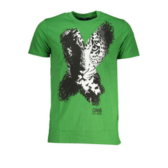 Cavalli Class Grünes Baumwoll-T-Shirt für Herren