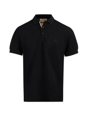 Burberry Black Cotton Collared Polo Shirt