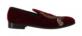 Dolce & Gabbana Bordeauxrote Samt-Loafer mit Pferdegebiss
