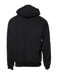 Dolce & Gabbana Schwarzer Kapuzenpullover aus Baumwolle mit Logo