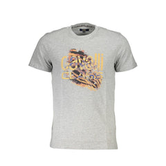 Cavalli Class Grigio Herren-T-Shirt aus Baumwolle