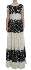 Dolce & Gabbana Maxikleid mit floraler Spitze und Stickerei