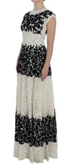 Dolce & Gabbana Maxikleid mit floraler Spitze und Stickerei