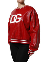 Dolce & Gabbana Roter Wollpullover mit DG-Logo-Stickerei