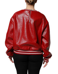 Dolce & Gabbana Roter Wollpullover mit DG-Logo-Stickerei