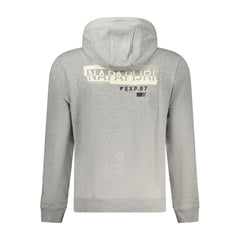 Napapijri Grauer Baumwoll-Herren-Kapuzenpullover