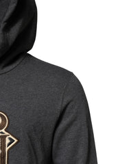 Dolce & Gabbana Grauer Kapuzenpullover mit Logo-Patch