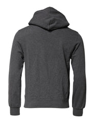 Dolce & Gabbana Grauer Kapuzenpullover mit Logo-Patch