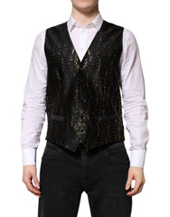 Dolce & Gabbana Schwarze Lurex-Kleid Weste für Herren