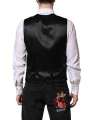 Dolce & Gabbana Schwarze Lurex-Kleid Weste für Herren