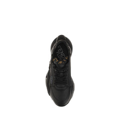 Fendi Black Calf Leather Bos Taurus Athletic Sneakers