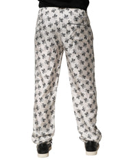 Dolce & Gabbana Weiße Blumenseide Legere Loungewear-Hose
