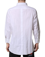 Dolce & Gabbana White GOLD Long Sleeves Dress Formal Shirt
