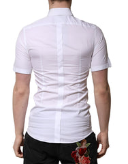 Dolce & Gabbana Weißes Baumwoll T-Shirt mit kurzen Ärmeln GOLD Casual