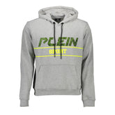 Plein Sport Gray Cotton Men's Hooded Sweater
