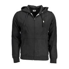 U.S. POLO ASSN. Schwarzer Herren-Kapuzenpullover aus Baumwolle