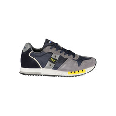 Blauer Herren-Sneaker aus blauem Leder