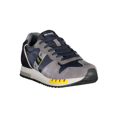 Blauer Herren-Sneaker aus blauem Leder