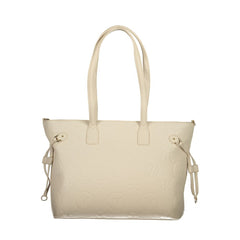 Mario Valentino Damenhandtasche aus Polyurethan, Beige
