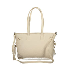 Mario Valentino Damenhandtasche aus Polyurethan, Beige