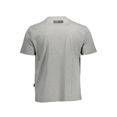 Plein Sport „Graues Baumwoll-Herren-T-Shirt mit kontrastierenden Details“