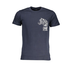 Cavalli Class Blaues Baumwoll-Herren-T-Shirt