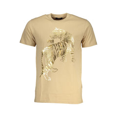 Cavalli Class Beiges Baumwoll-Herren-T-Shirt