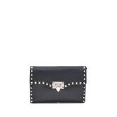 Valentino Garavani Black Calf Leather Bos Taurus Shoulder Bag