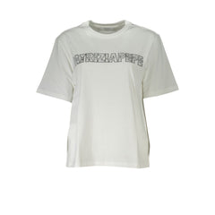 Patrizia Pepe Damen T-Shirt aus weißer Baumwolle