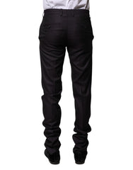 Dolce & Gabbana Schwarze Anzughose aus Wolle mit Muster