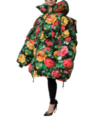 Dolce & Gabbana Bunt Geblümte Steppjacke mit Kapuze