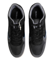 Trussardi Schwarze, graue, geschnürte Low-Top-Sneaker