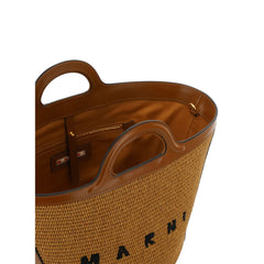 Marni Schultertasche aus brauner Baumwolle