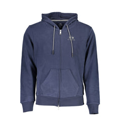 La Martina Blue Cotton Men's Hooded Sweater