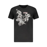 Cavalli Class Black Cotton Men T-Shirt
